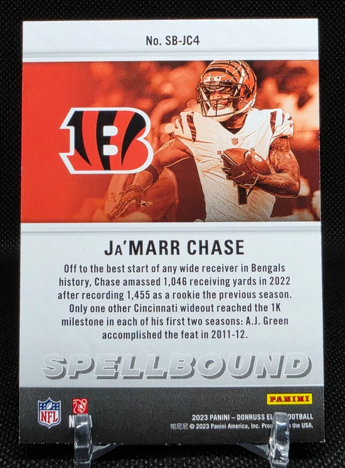 Ja'Marr Chase 2023 Donruss Elite Football Spellbound #SB-JC4 Bengals S Green - Image 2 of 2