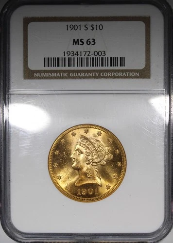 1901-S $10 Gold Liberty Eagle NGC MS63 Uncirculated Better Date