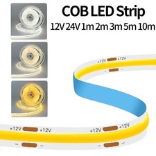 12v COB LED Flexi Strip Light,Campervan Conversion, Warm White IP67 8mm1/2/3/5M