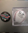 Nolan Ryan 5668 Strikeouts 319 Wins Souvenir Facsimile Signed Baseball + 2" Pin