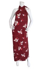 Hilo Hatties Vintage 70s Sarong Pareo Wrap Dress Hawaiian Floral Polynesian Tiki