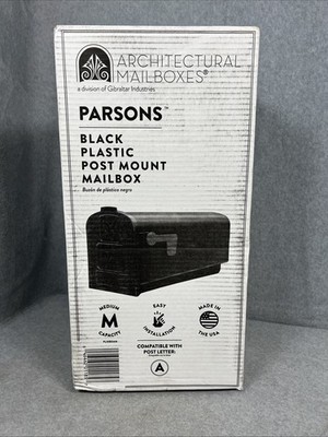 Architectural Mailboxes Parsons Medium Capacity Plastic Post Mount Mailbox NEW
