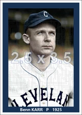 Benn Karr - 1925 Cleveland Indians  - choose a style - colorized print
