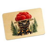 Feuersalamander Mit Bollenhut Postkarte Aus Holz Schwarzwald Motiv