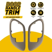 NEW Inside Interior Door Handle Trim Bezels Tan Pair Set for Chevy GMC Truck