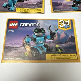Lego Creator Robot Explorer #31062 Set of 3 Instruction Manual Booklets ONLY