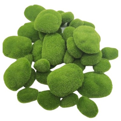 40PCS Artificial Moss Rock Small Scale Garden Fish Tanks Decoration Soft Stones