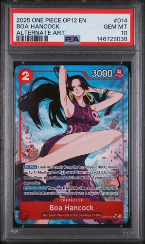 2025 ONE PIECE OP12-LEGACY OF THE MASTER ALTERNATE ART #014 BOA HANCOCK PSA 10