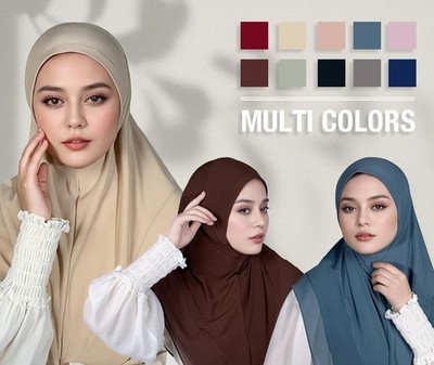 Women Hijab Shawl Wrap Turban Muslim Full Cover Khimar Chiffon Instant Headscarf