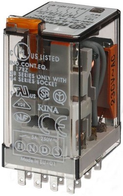 Finder 55.34.8.230.0040 Miniatur-Steckrelais 4 Wechsler 7A 230VAC