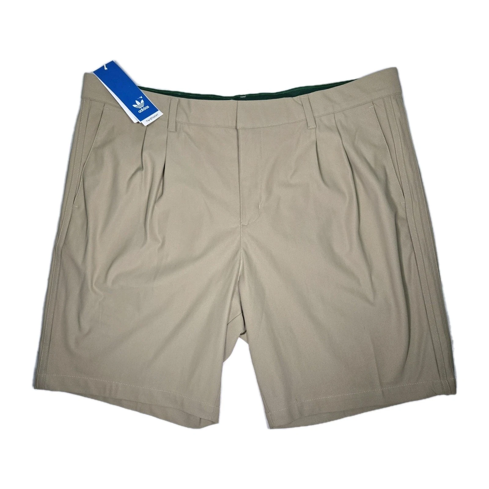 ADIDAS Originals Twistknit Pleated Golf Shorts Mens Hemp Khaki NEW $80