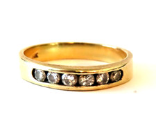 Fabulous Solid 14K Yellow Gold 0.30 TCW 6 Diamond Ladies wedding Band Ring sz 6