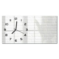 Design-Glas-Wanduhr Glasuhr Im Querformat Backsteinwand Schwarze Zeiger 60X30 Cm