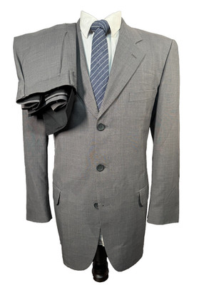 BRUNO BOCELL Mens Olive Classic Fit Pleated 2 Pc Suit 40R Jacket 36x30 Pant