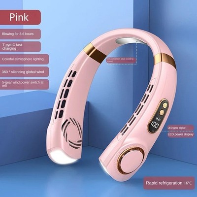 2025 Mini Hanging Neck Fan Portable Bladeless Neck Fan Air Cooler Digital