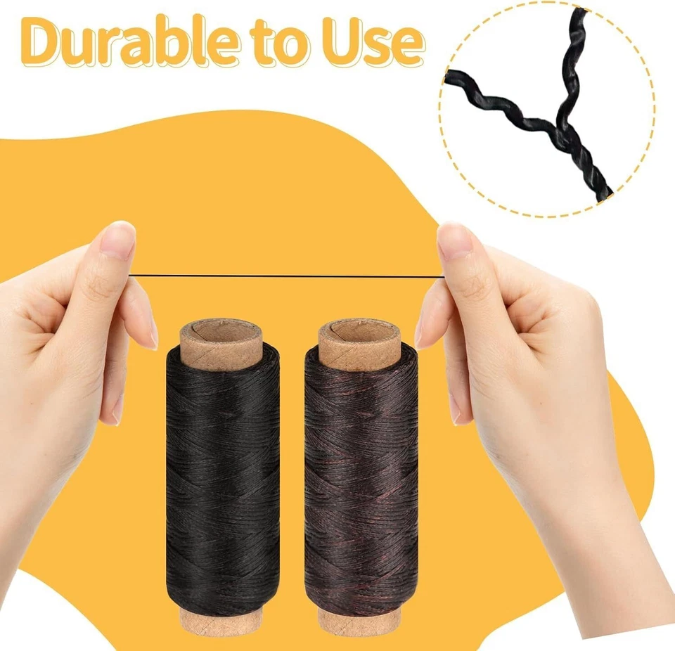 Ledergarn Ledernadel Sattlergarn Gewachst, 2 Rollen Wachsfaden Mit Sattlernadel - Bild 2 von 4
