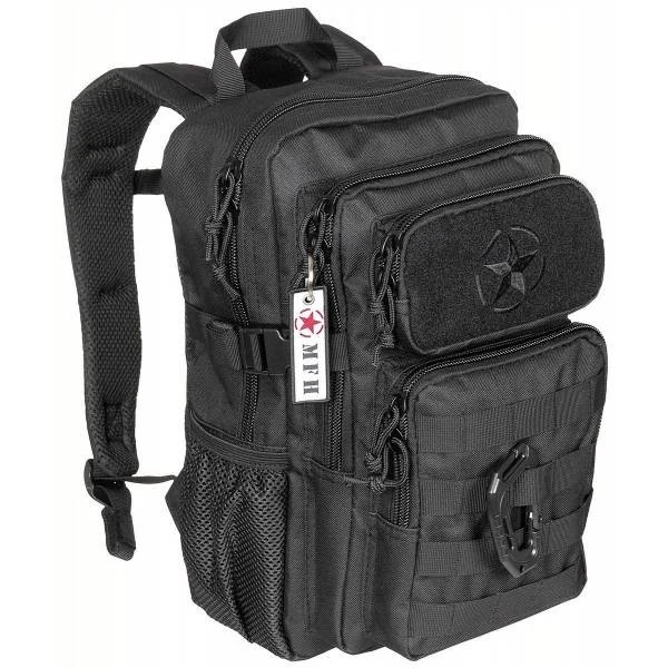 Zaino Mil Tec tattico Assalto Alpinismo Militare da Montagna Trekking Caccia MTB Molle Blu Nero Mimetico in 20 36 Litri Zainetto Uomo Donna da Viaggio Escursionismo (Nero, 20 Litri