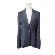 Talbots Navy Blue Wool One Button Blazer Jacket Women Size 6 Preppy Office Chic