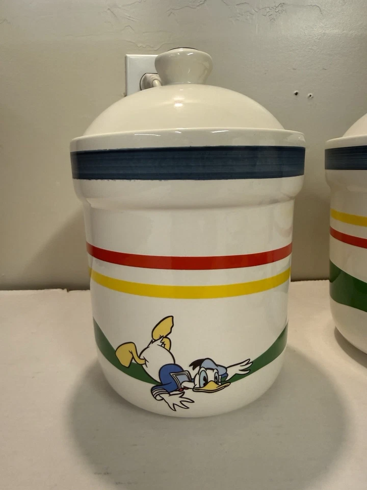 Vintage Disney Treasure Craft “Stars & Stripes” 4‑Piece Canister Set Mickey & Co - Image 3 of 4