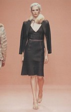 Vintage Archive Prada Fall 2000 Black Wool Angora Slip Dress 44 Runway