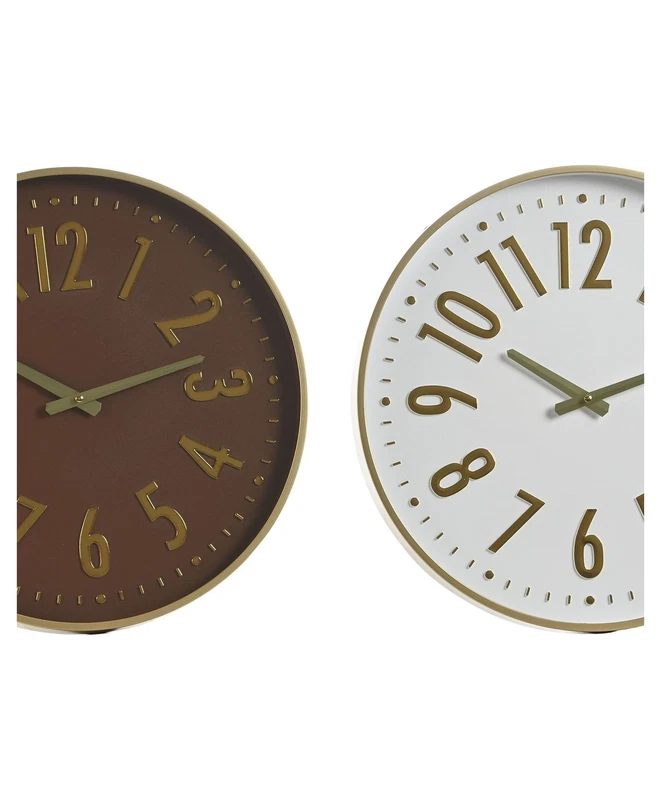 Orologio da Parete Silenzioso 45 cm Moderno Quadrante Bianco o Marrone Oro, fotografia 9 di 9