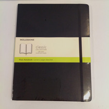 Moleskine Notebook X Large Soft Cover Classic Plain BLACK 7.5 x 9.75" 192 Pgs