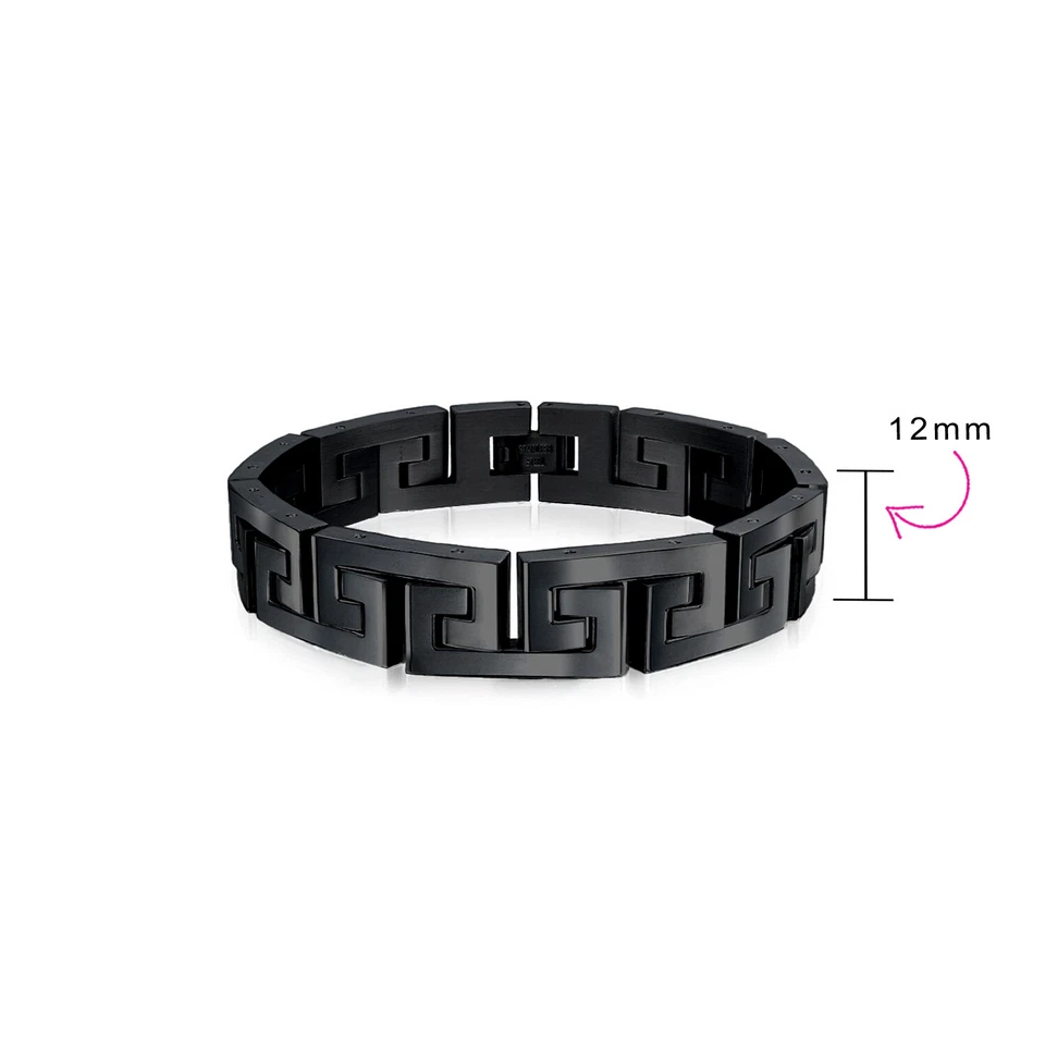 Masculine Geometric Infinity Key Link Bracelet for Teens Men Black Gold Silver - Image 4 of 4