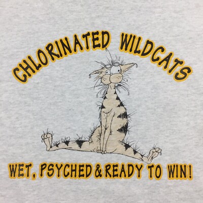 Vtg 90s Northview Swimming Diving Sweatshirt Wildcats Logo USA Hipster Retro XL