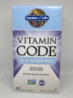 Garden of Life Vitamin Code 50&Wiser Men Multivitamin 240 ct Exp 5/26