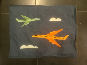 Crate and Barrel Crate and kids Pillow Case airplanes Standard Blue