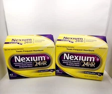 TWO (2) Nexium 24 Hour Heartburn Treatment 42 20MG Capsule Acid Reducer Exp2027+