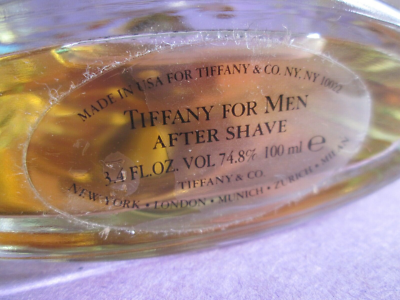 Tiffany for Men Vintage After Shave 3.4 oz 100 ml Original Formula