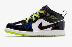 jordan 1 mid black cyber mystic green