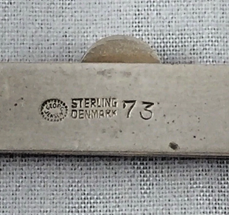 Clip de barra de corbata Georg Jensen Dinamarca Sterling Dolphin 73 Foto 4 de 4