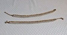 New Indian Asian Payals (anklets)With Stones Champagne gold Delicate & Pearls