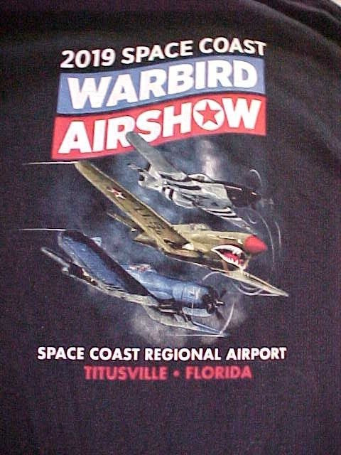 Space Coast Warbird 2019 Airshow Valiant Air Command Mens Shirt Size L Black