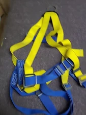 Heavy Duty Body Safety Harness Adjustible Large  Blue / Yellow