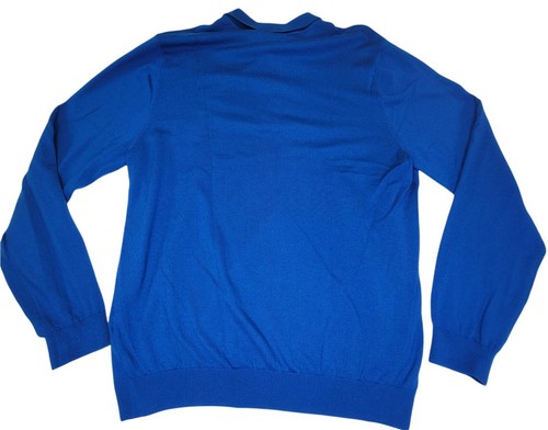 VINTAGE Callaway Collection 1/4 Button 100% Merino Wool Sweater Mens Sz XL Blue - Picture 5 of 11