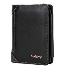 Men's Bifold Leather Wallet With ID Window Credit Card Holder Slim Purse