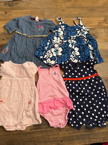 Baby Girl Clothes Lot 9 Month Mixed Brands Dresses Tops Pants Outfits 20+ Pieces - Picture 14 of 15