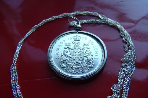 Half Dollar Coin Bezel Silver Pendant 