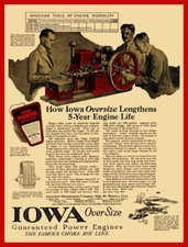 1920 Associated Gas Engine, Chore Boy Line NEW Metal Sign: Iowa Over Size, 9x12"