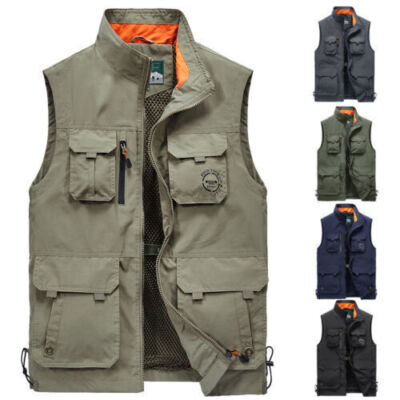 Weste Herren Outdoor Anglerweste Vielen Taschen Arbeitsweste Jagd Freizeitweste