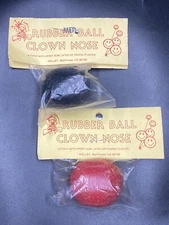 Black Red Sponge Clown Nose (2) Joke Circus Halloween Costume Vintage California