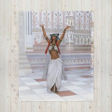Ancient Egyptian Bastet Priestess Throw Blanket