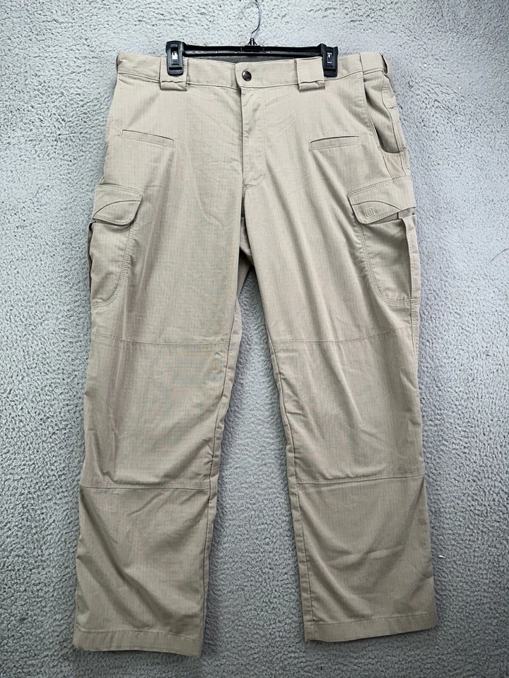 Pantalones tácticos 5.11 para hombre 38X34 bronceados carga policía militar pierna recta preparador Foto 2 de 4