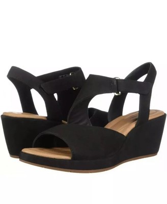 clarks un plaza sling black