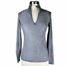 Lululemon Size 2 Activewear Jacket Gray Long Sleeve 1/4 Zip Thumb Holes