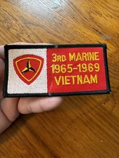 3rd MARINE 1965-1969 VIETNAM Embroidery Biker Patch sewn iron  approx 2" X 4"