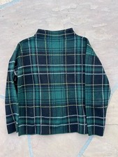 Ann Taylor Mock Neck Long Sleeve Sweater Women's S Green Plaid Soft Cozy